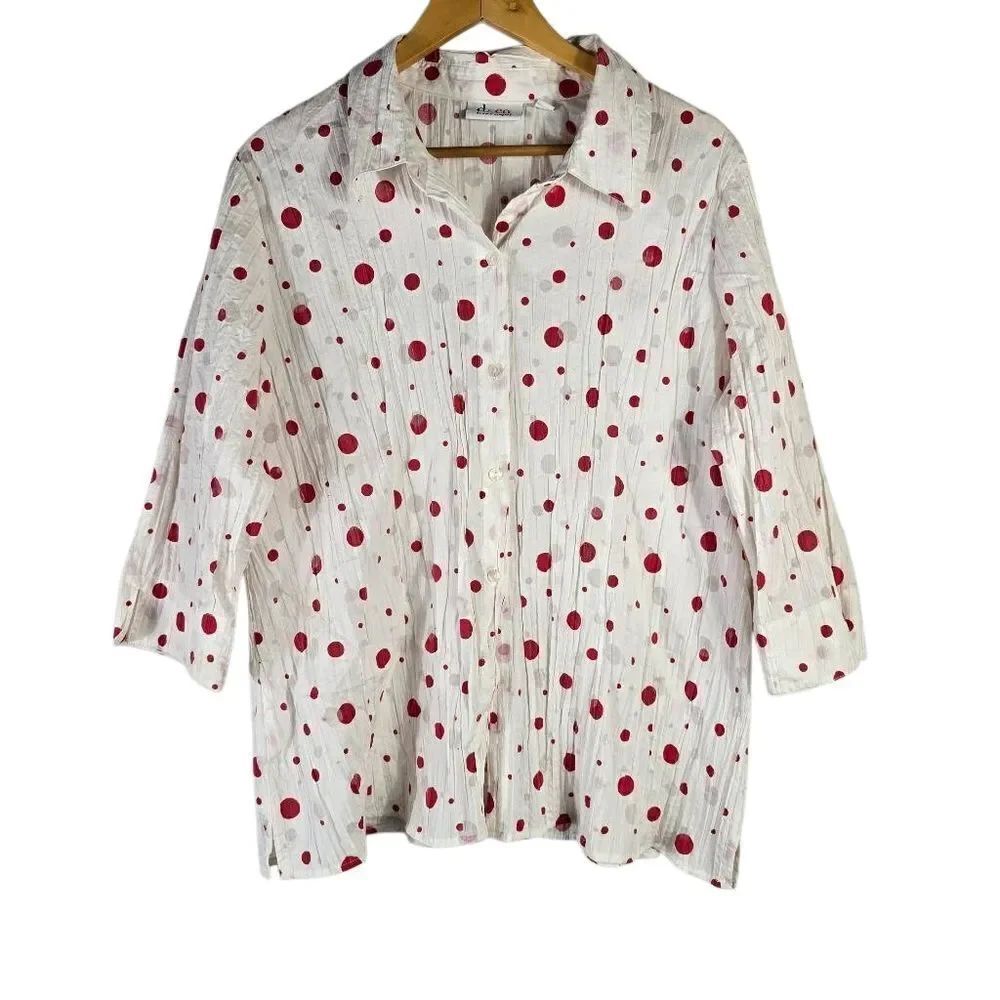 D&Co White Shirt with Red Dots